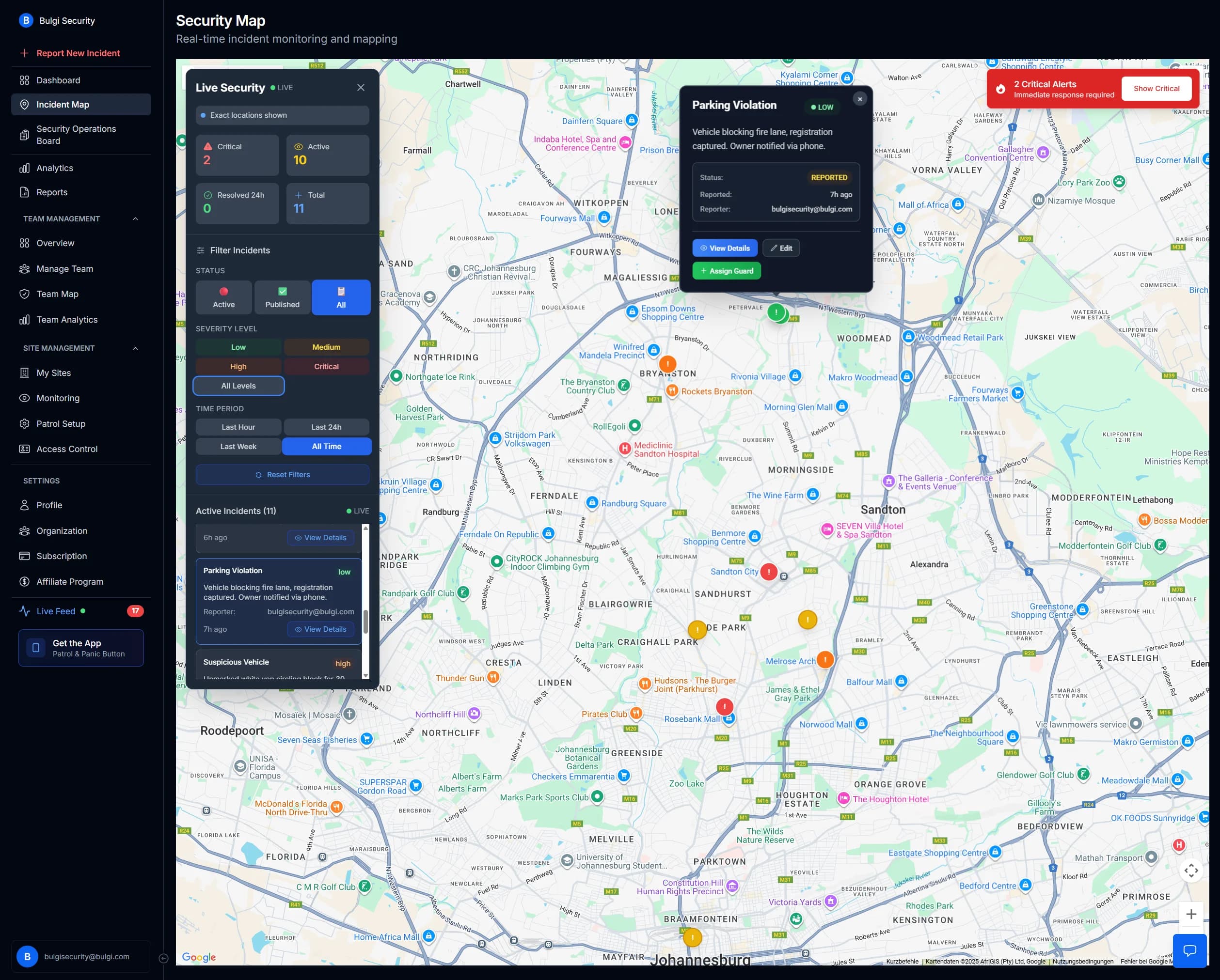 MyProtektor Incident Map