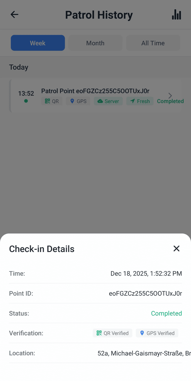MyProtektor Guard - Patrol History