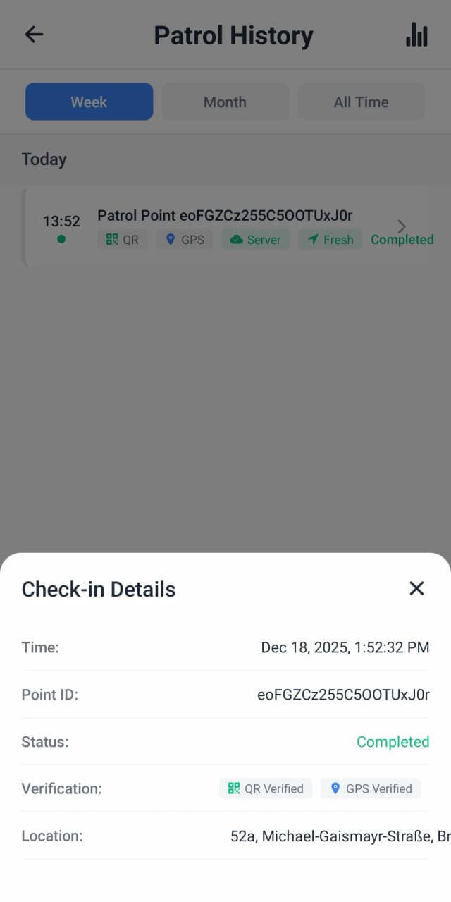 MyProtektor Guard - Patrol History