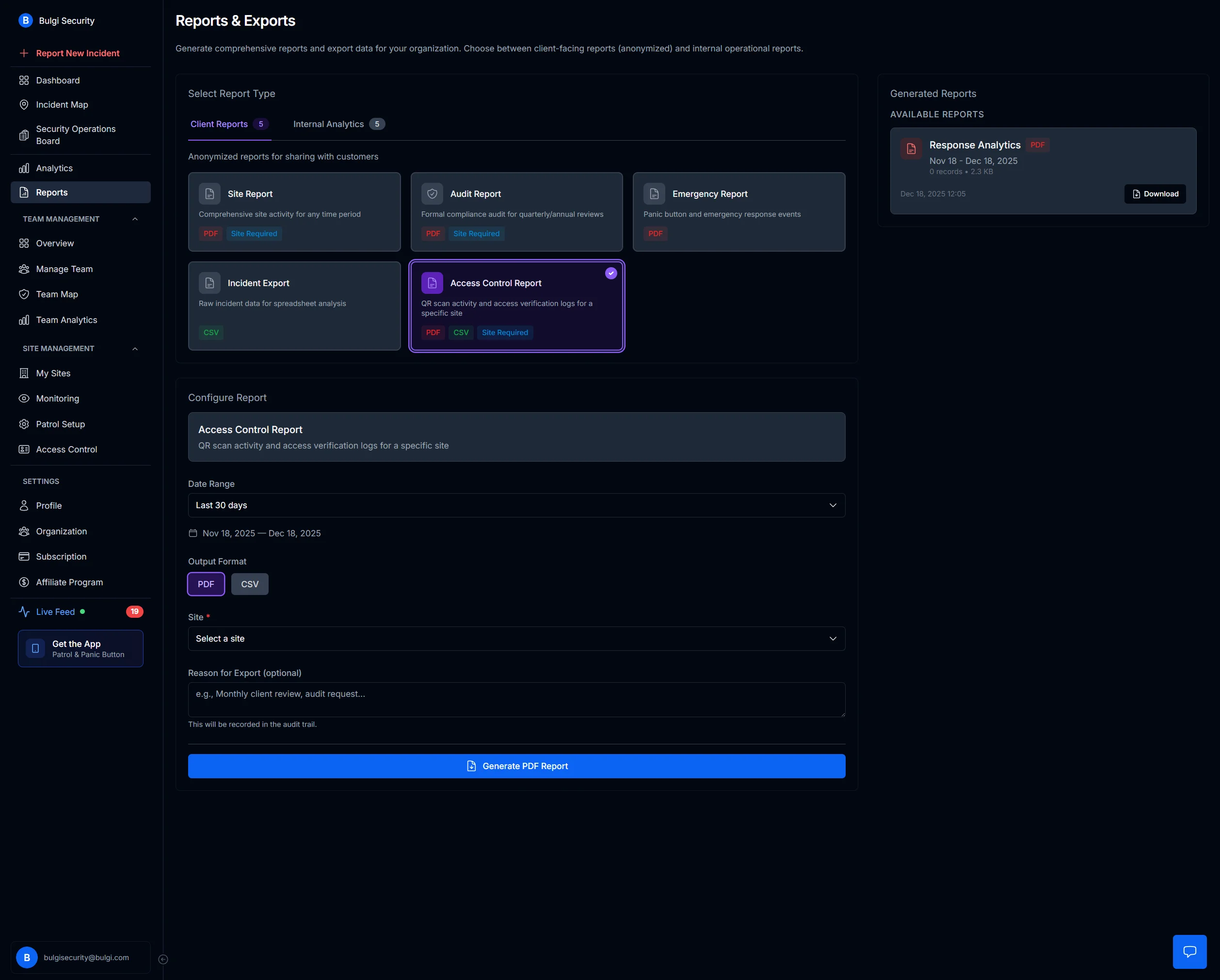 MyProtektor Generated Reports
