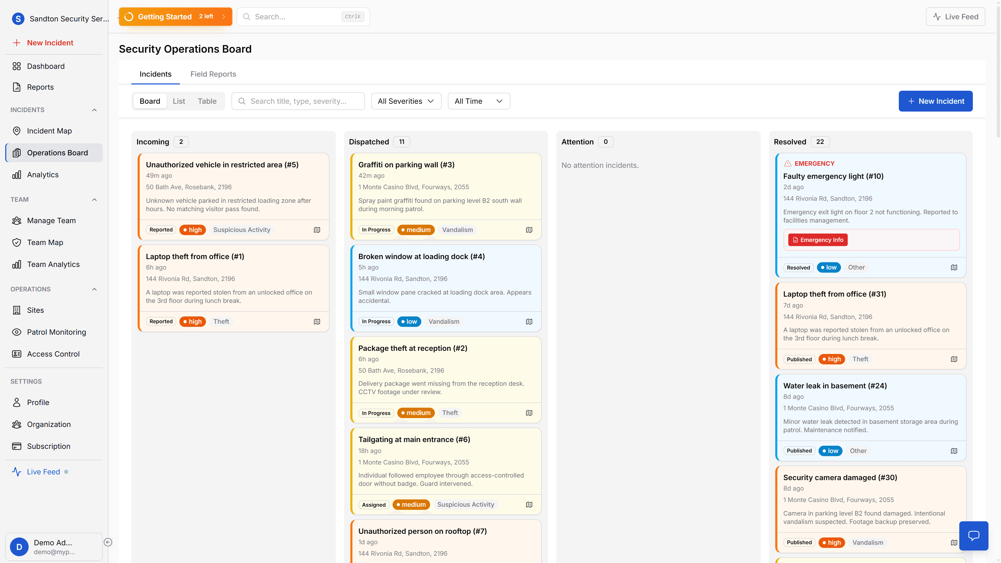 MyProtektor Operations Board